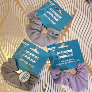 Scrunchies With Zipper Pocket Set of 3